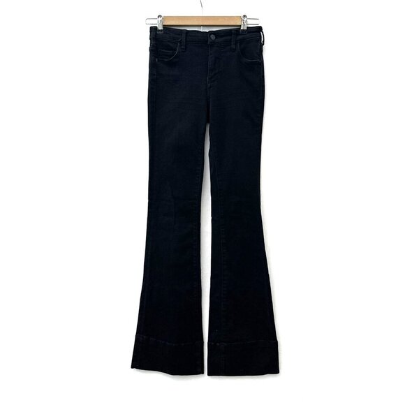 Pilcro and Letterpress Women's Flared Jeans Subsrcipt Mid-Rise Denim Black 25 - Picture 3 of 16